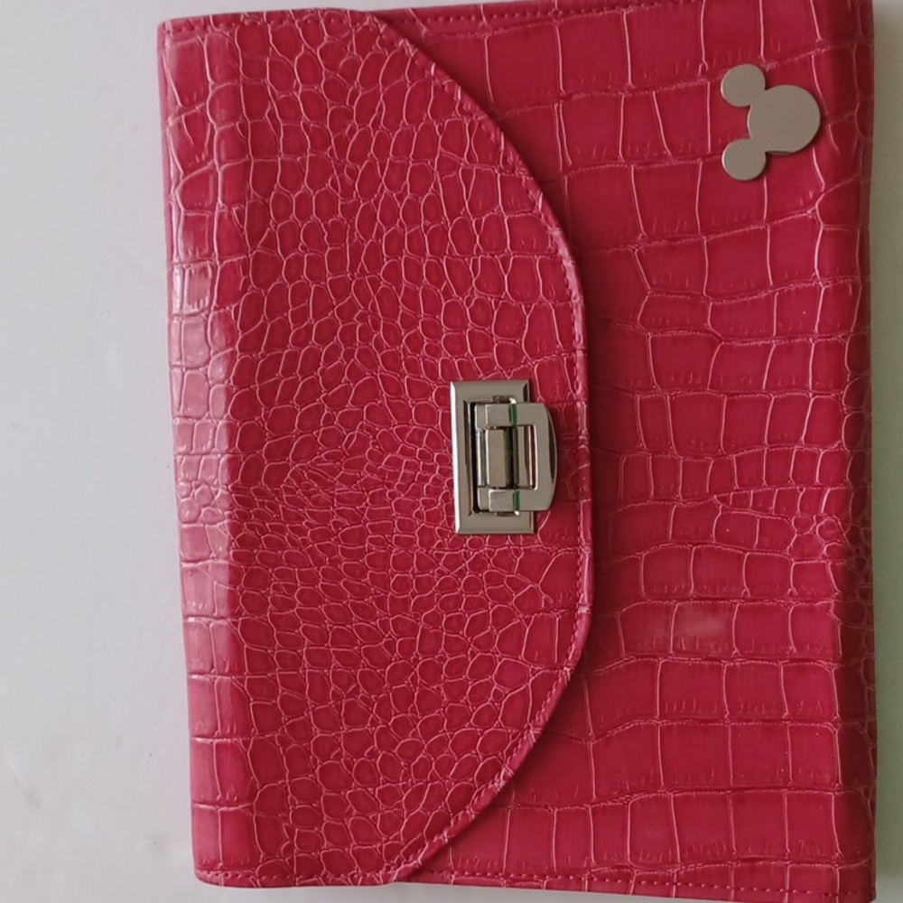 Disney Pinkish red small Clutch with silver Mickey on front